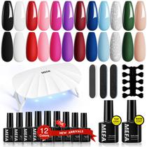Kit de Esmalte em Gel MEFA - 12 Cores + Luz UV - 19 Peças Kit de Esmalte em Gel MEFA - 12 Cores + Luz UV - 19 Peças