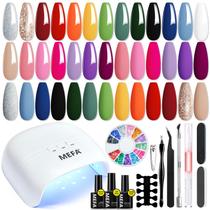 Kit de Esmalte em Gel MEFA - 20 Cores, Luz UV 48W e Ferramentas Kit de Esmalte em Gel MEFA - 20 Cores, Luz UV 48W e Ferramentas