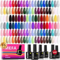Kit de Esmalte em Gel MEFA 46 Unidades - 42 Cores + Base e Top Coat