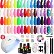 Kit de Esmalte em Gel MEFA 54 Unidades com Luz UV - 32 Cores Kit de Esmalte em Gel MEFA 54 Unidades com Luz UV - 32 Cores