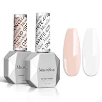 Kit de esmalte em gel MelodySusie Thick 15 ml nude rosa e branco, 2 unidades