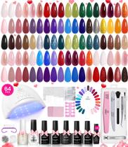 Kit de Esmalte em Gel para Unhas com 45 Cores e Luz UV - 68 Peças Kit de Esmalte em Gel para Unhas com 45 Cores e Luz UV - 68 Peças