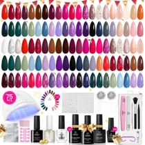 Kit de Esmalte em Gel para Unhas com 75 Unidades e Luz UV - Coleção Inverno Kit de Esmalte em Gel para Unhas com 75 Unidades e Luz UV - Coleção Inverno