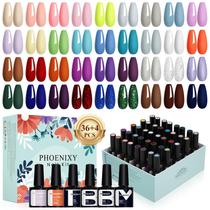 Kit de Esmalte em Gel PHOENIXY - 40 Unidades com 36 Cores e Base/Top Coat