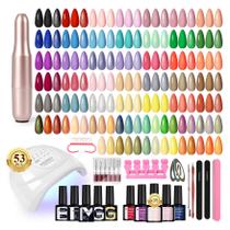 Kit de Esmalte em Gel Phoenixy 53 Peças com Lâmpada UV e Broca Kit de Esmalte em Gel Phoenixy 53 Peças com Lâmpada UV e Broca