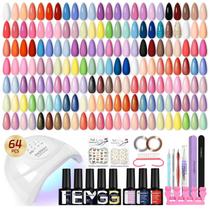 Kit de Esmalte em Gel Phoenixy 64 Peças 45 Cores Luz UV Kit de Esmalte em Gel Phoenixy 64 Peças 45 Cores Luz UV