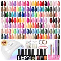 Kit de Esmalte em Gel Phoenixy 64 Peças com Lâmpada UV e 45 Cores Kit de Esmalte em Gel Phoenixy 64 Peças com Lâmpada UV e 45 Cores