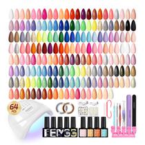 Kit de Esmalte em Gel Phoenixy 64 Peças com Luz UV e 45 Cores Kit de Esmalte em Gel Phoenixy 64 Peças com Luz UV e 45 Cores