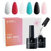 Kit de Esmalte em Gel SUNUV (6 Cores) - Sem Hema - com Lâmpada UV
