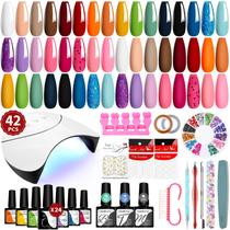 Kit de Esmalte em Gel VANREESA 42 Unidades com Luz UV - 24 Cores