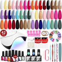 Kit de Esmalte em Gel VANREESA 42 Unidades com Luz UV - 24 Cores