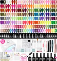 Kit de Esmalte em Gel VANREESA com 148 Peças, Lâmpada UV e Lixadeira Elétrica