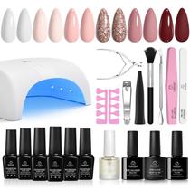 Kit de esmaltes Beetles Gel UV Light 6 cores Base Top Coat