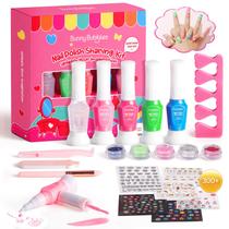 Kit de esmaltes Bunny Bubbles para meninas de 7 a 12 anos com acessórios