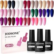 Kit de esmaltes de gel Glitter Color JODSONE 20 com base e camada superior