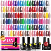 Kit de esmaltes de gel MEFA 47 PCS, coleção de 42 cores para mulheres Kit de esmaltes de gel MEFA 47 PCS, coleção de 42 cores para mulheres