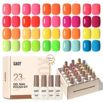 Kit de esmaltes em gel GAOY Bright Neon Rainbow 23 cores Kit de esmaltes em gel GAOY Bright Neon Rainbow 23 cores