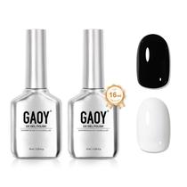 Kit de Esmaltes em Gel GAOY Preto e Branco 16ml - Soak Off UV Kit de Esmaltes em Gel GAOY Preto e Branco 16ml - Soak Off UV