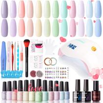 Kit de esmaltes em gel GELLEN Macaron Candy com secador de unhas de 72 W