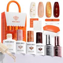 Kit de esmaltes em gel Modelones com luz UV e 4 cores