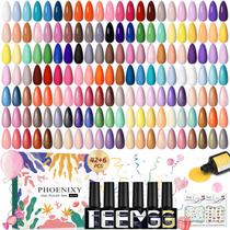 Kit de Esmaltes em Gel Phoenixy 50 Peças 42 Cores Base e Top Coat Kit de Esmaltes em Gel Phoenixy 50 Peças 42 Cores Base e Top Coat