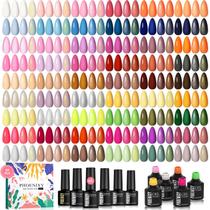 Kit de Esmaltes em Gel Phoenixy 60 Peças 54 Cores Base e Top Coat Kit de Esmaltes em Gel Phoenixy 60 Peças 54 Cores Base e Top Coat