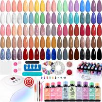 Kit de esmaltes em gel, violetas de lavanda com luz UV, 45 cores
