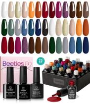 Kit de esmaltes para unhas Beetles Fall Gel, 23 unidades, laranja, bordô, vermelho