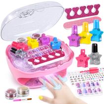Kit de esmaltes Shemira para meninas de 7 a 12 anos com secador de unhas Kit de esmaltes Shemira para meninas de 7 a 12 anos com secador de unhas