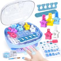 Kit de esmaltes Shemira para meninas de 7 a 12 anos com secador de unhas Kit de esmaltes Shemira para meninas de 7 a 12 anos com secador de unhas