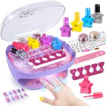 Kit de esmaltes Shemira para meninas de 7 a 12 anos com secador de unhas