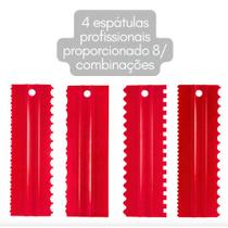 Kit de Espátulas 4pcs Grandes Alisadoras Para Bolo Confeitaria 8 Modelos de Decoração - PREMIUM Kit de Espátulas 4pcs Grandes Alisadoras Para Bolo Confeitaria 8 Modelos de Decoração - PREMIUM