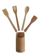 Kit De Espátulas De Bambu Com 05 Peças