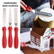 Kit de Espátulas para Confeitar com 3 Peças em Aço Inox