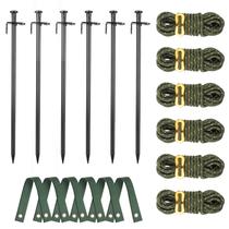 Kit de estacas para árvores RIFNY, estacas de aço de 30 cm, corda de 4 m, correias