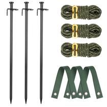 Kit de estacas para árvores RIFNY, estacas de aço de 40 cm, corda de 4 m, 3 peças