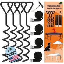 Kit de Estacas para Trampolim Eurmax em Aço Tipo Parafuso, 4 Peças Kit de Estacas para Trampolim Eurmax em Aço Tipo Parafuso, 4 Peças