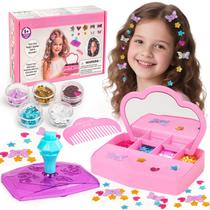 Kit de estampagem de gemas de cabelo WooWee Sparkling Hair Jewels para meninas de 3 a 12 anos