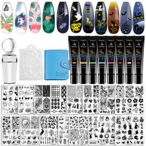Kit de estampagem de unhas Biutee 15 Nail Art Stamp Plate 8 Gel Polish