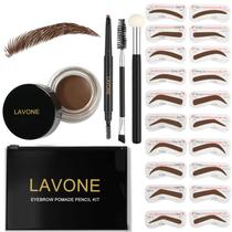 Kit de estêncil Eyebrow Stamp LAVONE para sobrancelhas com lápis e pomada