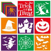 Kit de estêncil LA QUEENIE 24 unidades em formas de Halloween de 20 x 20 cm