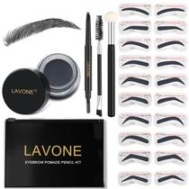 Kit de estêncil para carimbo de sobrancelha LAVONE Brow Stamp Trio +20 estênceis Kit de estêncil para carimbo de sobrancelha LAVONE Brow Stamp Trio +20 estênceis