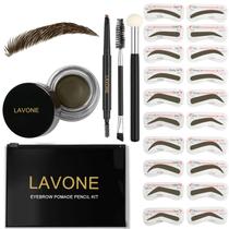 Kit de estêncil para carimbo de sobrancelha LAVONE Brow Stamp Trio Ebony