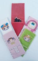 Kit de Estojo Infantil Meninas, para 12 lapis Kit de Estojo Infantil Meninas, para 12 lapis