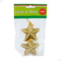 Kit de Estrela Missanga Gold 7cm - 2 Unidades para Projetos Artesanais