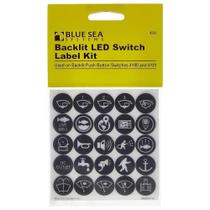 Kit de etiquetas de interruptores Blue Sea Systems 4230 Push Button Black