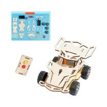Kit De Experimento Educacional STEM De Montagem De Carro RC De Madeira DIY Para Crianças Com Tração