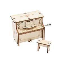 Kit de experimentos científicos Caixa de música para piano de madeira DIY 6,5 cm