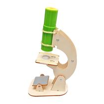 Kit de experimentos científicos de microscópio DIY de madeira para crianças de 7 anos ou mais Kit de experimentos científicos de microscópio DIY de madeira para crianças de 7 anos ou mais