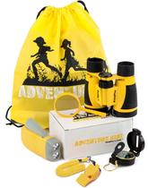 Kit de exploração ao ar livre Adventure Kidz com binóculos e muito mais